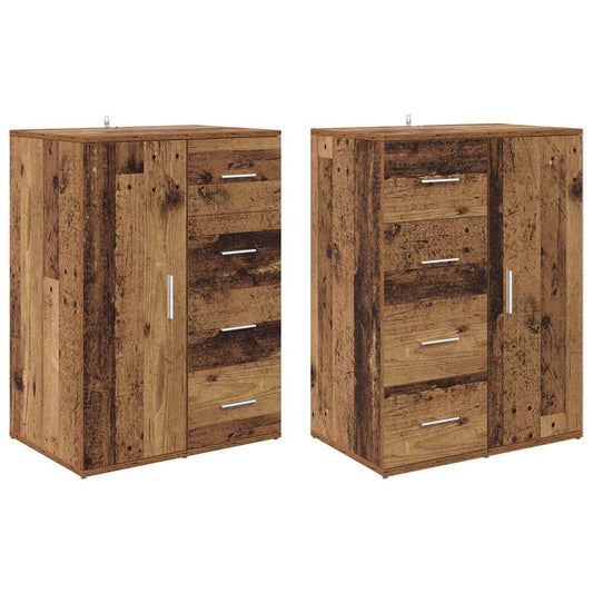 Sideboards CORONA 2 pcs Old Wood 59 x 39 x 80 cm