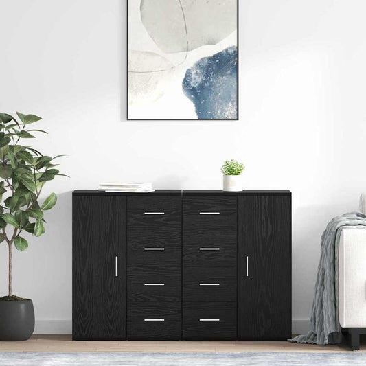 Sideboards CORONA 2 pcs Black Oak 59 x 39 x 80 cm
