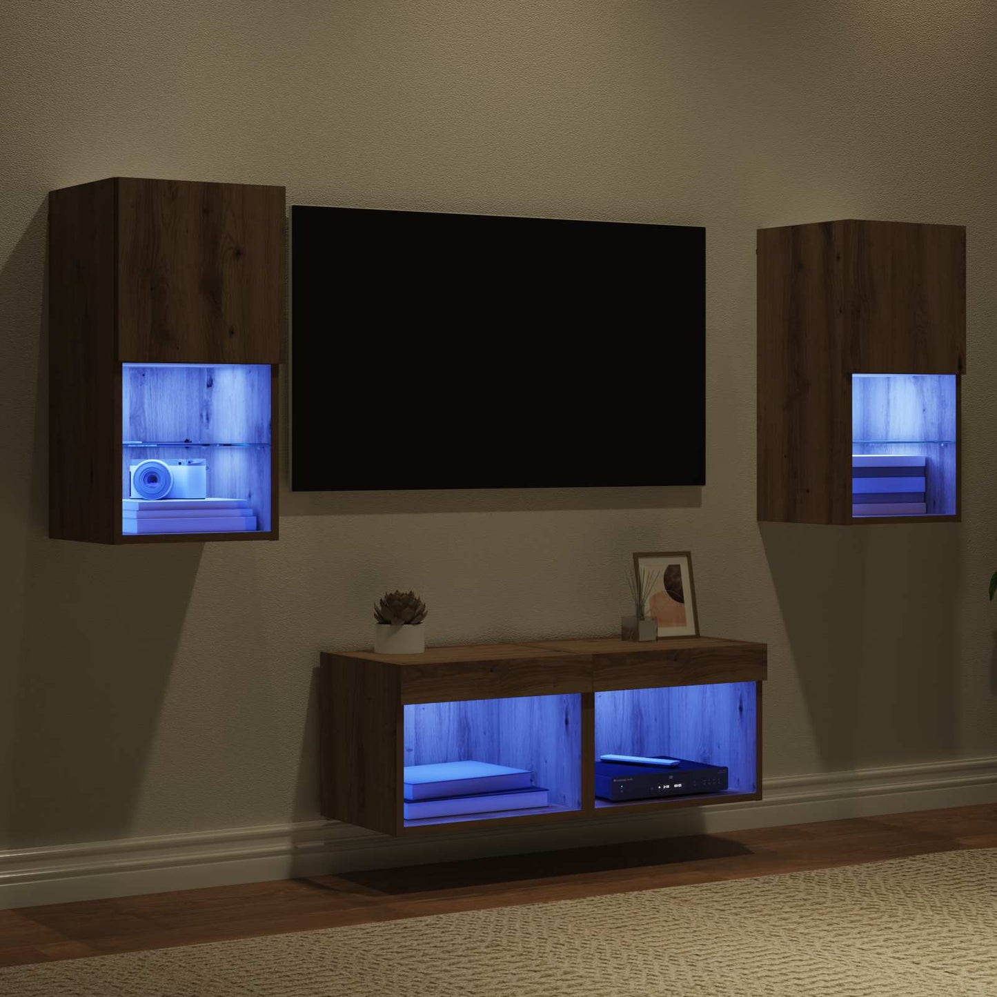 TV Wall Cabinets 4 pcs Artisan Oak Engineered Wood
