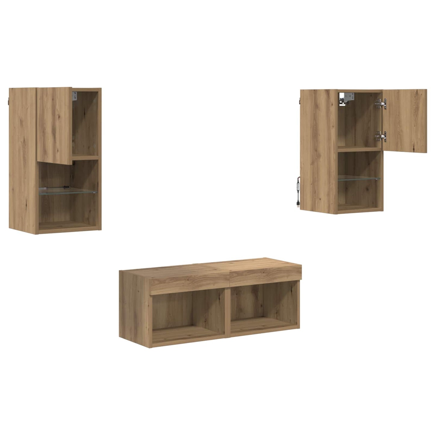 TV Wall Cabinets 4 pcs Artisan Oak Engineered Wood