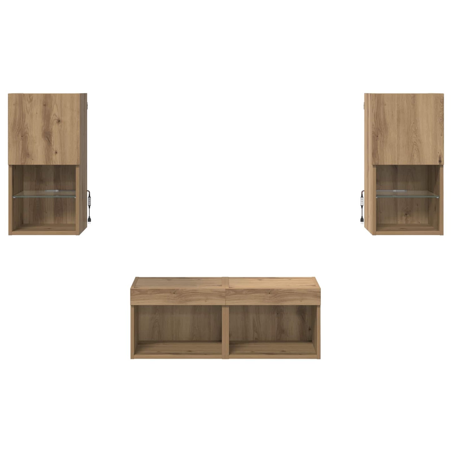 TV Wall Cabinets 4 pcs Artisan Oak Engineered Wood