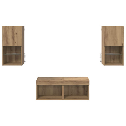 TV Wall Cabinets 4 pcs Artisan Oak Engineered Wood