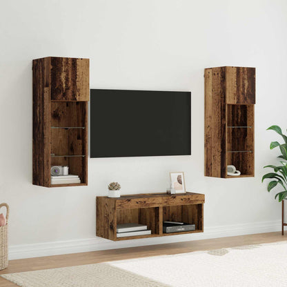 TV Wall Cabinets 4 pcs Artisan Oak Engineered Wood