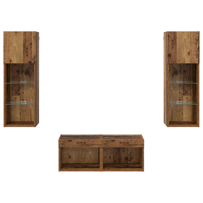 TV Wall Cabinets 4 pcs Artisan Oak Engineered Wood