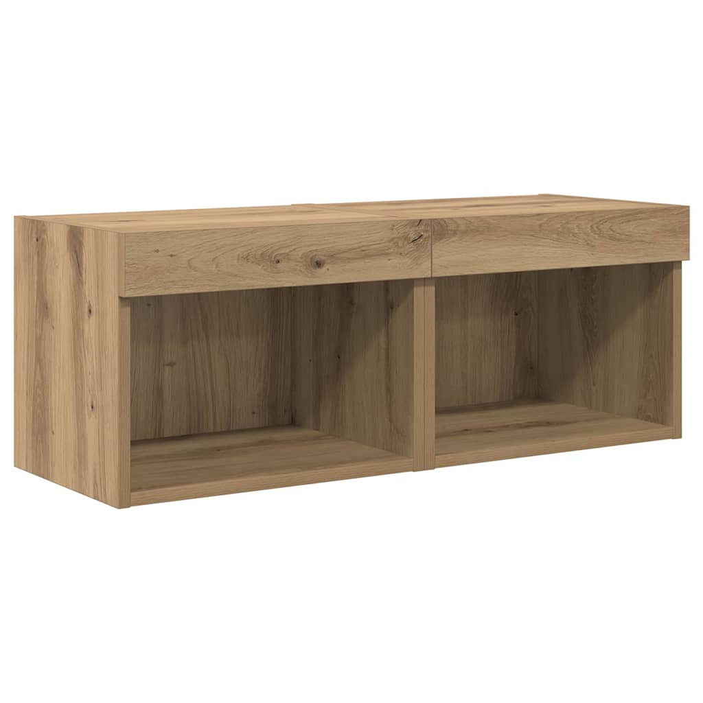 TV Wall Units 5 pcs Black Oak Engineered Wood