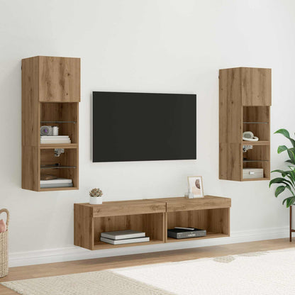 TV Wall Unit 6 pcs Artisan Oak Engineered Wood