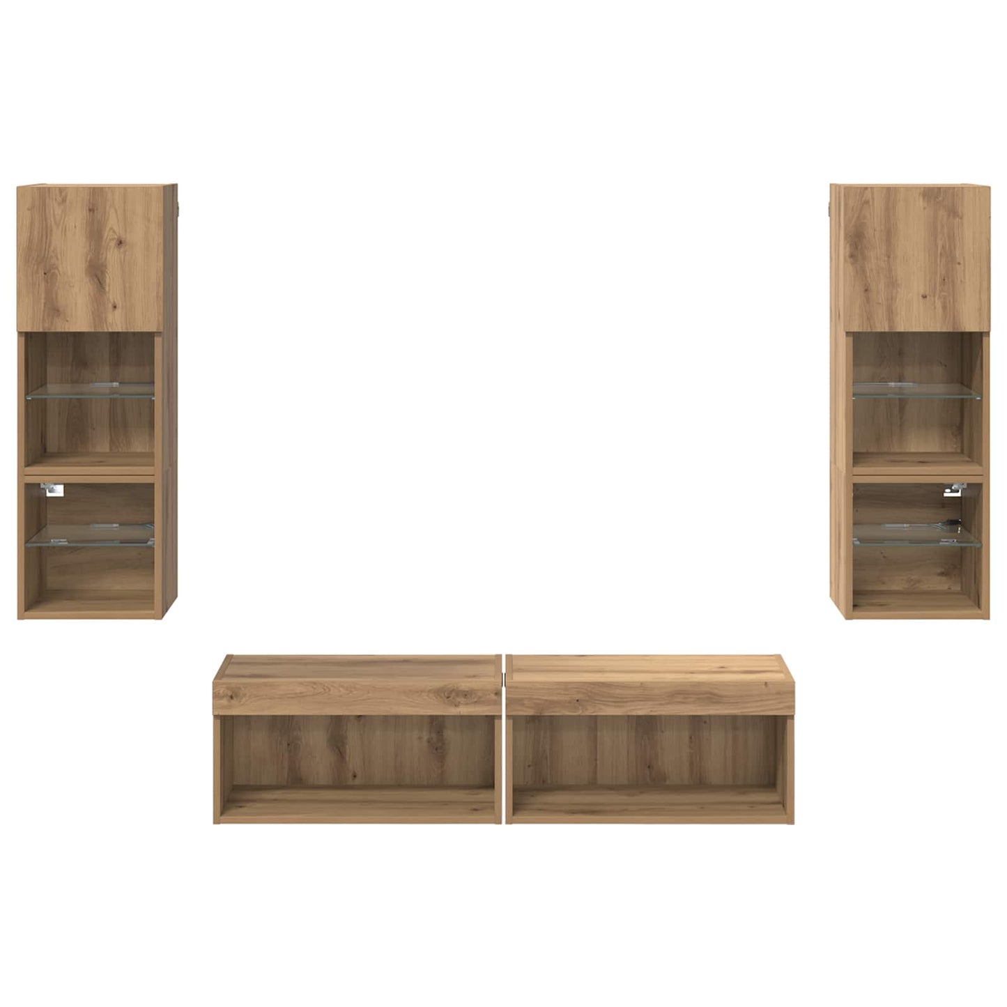 TV Wall Unit 6 pcs Artisan Oak Engineered Wood