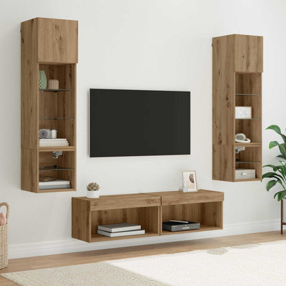 TV Wall Unit 6 pcs Artisan Oak Engineered Wood