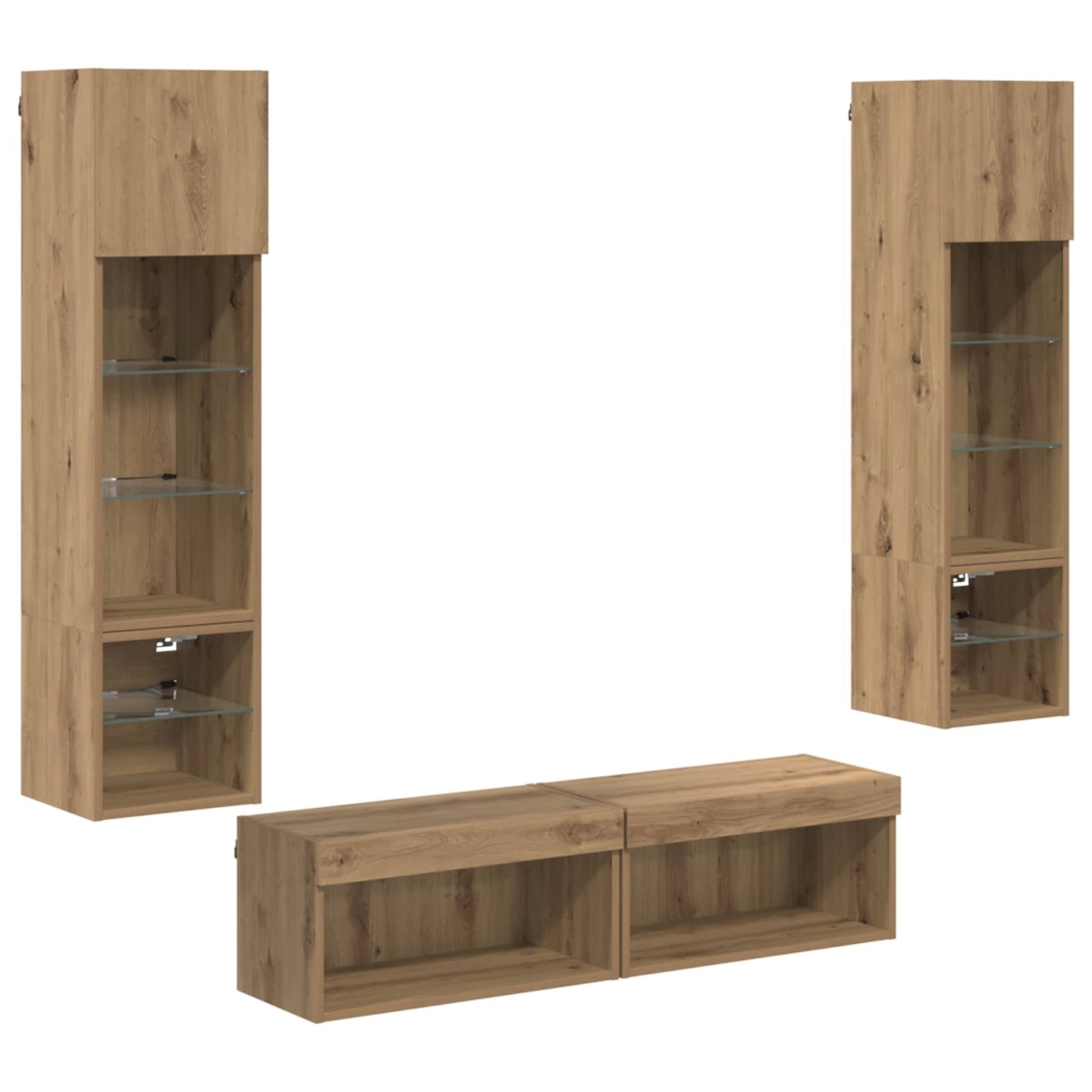 TV Wall Unit 6 pcs Artisan Oak Engineered Wood