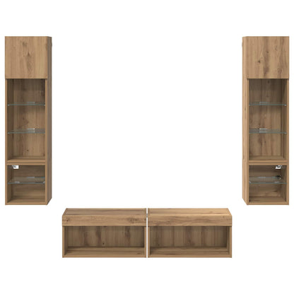 TV Wall Unit 6 pcs Artisan Oak Engineered Wood