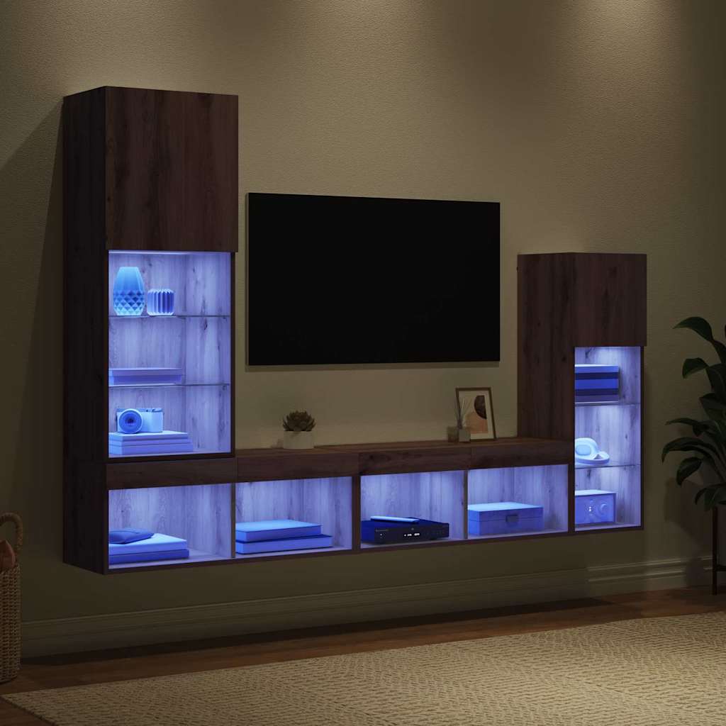 TV Wall Units 4 pcs Artisan Oak Engineered Wood