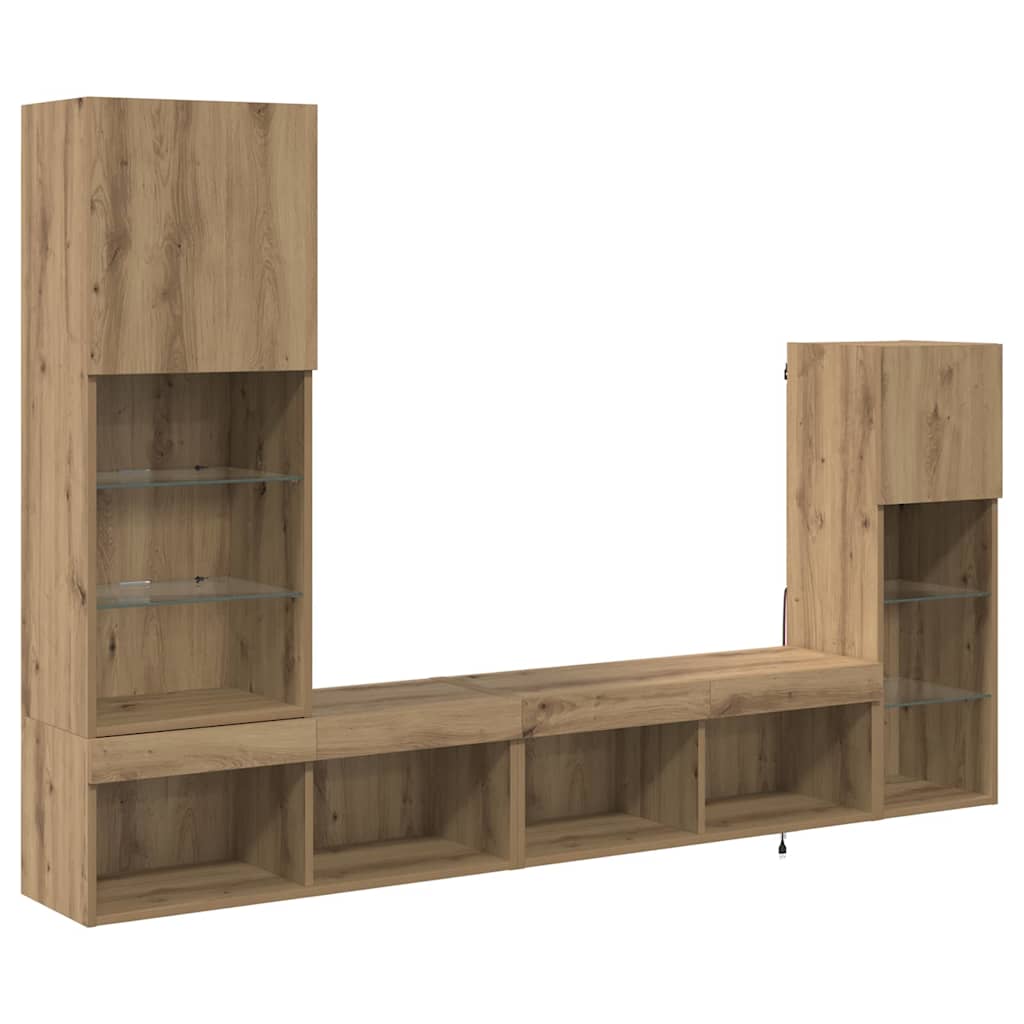 TV Wall Units 4 pcs Artisan Oak Engineered Wood