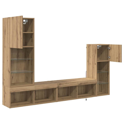 TV Wall Units 4 pcs Artisan Oak Engineered Wood