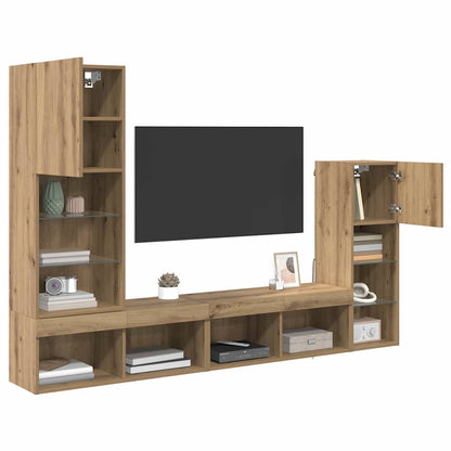 TV Wall Units 4 pcs Artisan Oak Engineered Wood