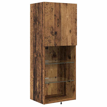 TV Wall Units with LED Strip Lights Old Wood Engineered Wood