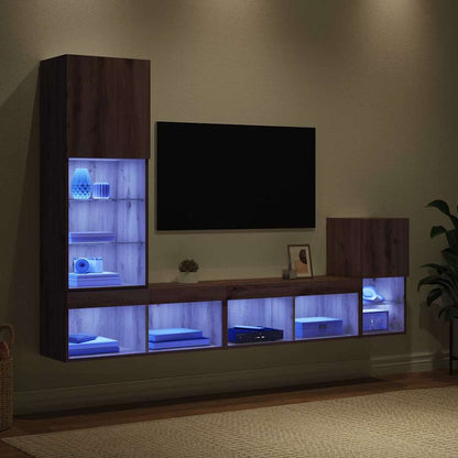 TV Wall Units 4 pcs Artisan Oak Engineered Wood