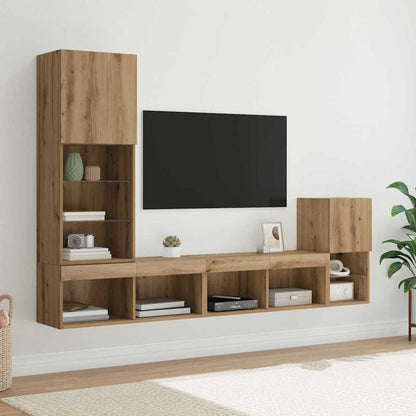 TV Wall Units 4 pcs Artisan Oak Engineered Wood