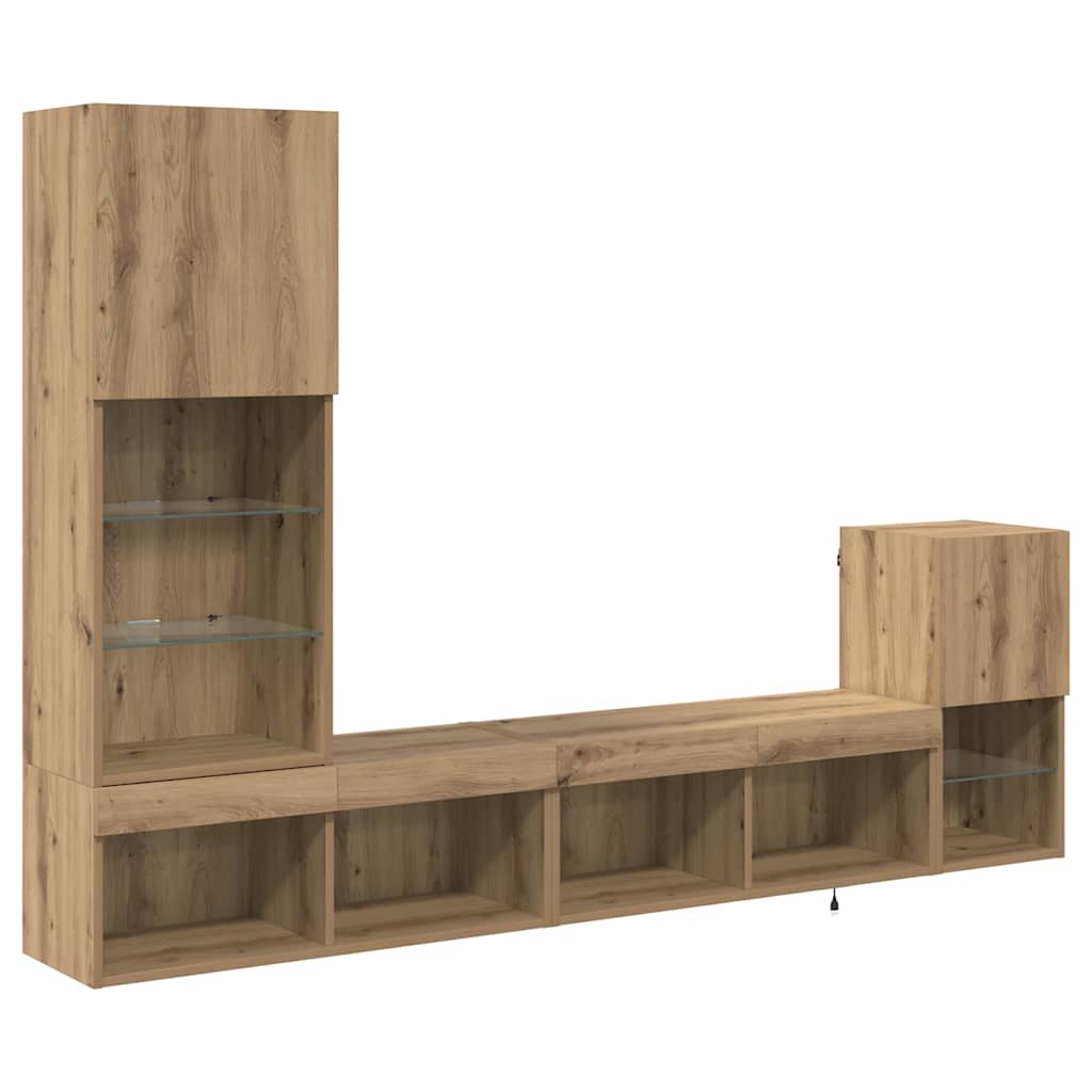TV Wall Units 4 pcs Artisan Oak Engineered Wood