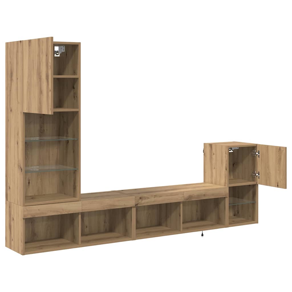 TV Wall Units 4 pcs Artisan Oak Engineered Wood