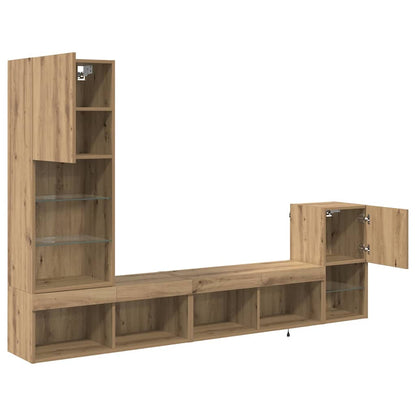 TV Wall Units 4 pcs Artisan Oak Engineered Wood