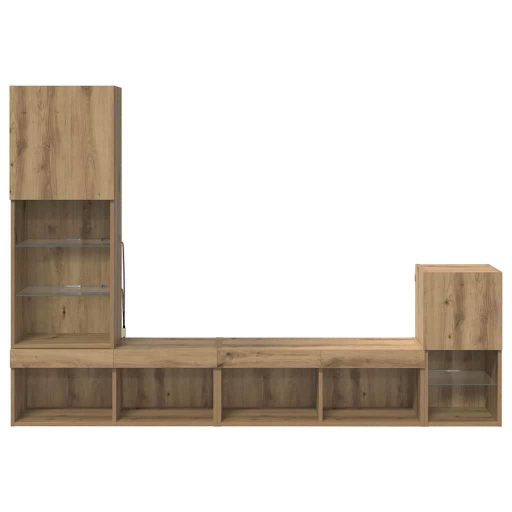 TV Wall Units 4 pcs Artisan Oak Engineered Wood