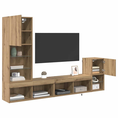 TV Wall Units 4 pcs Artisan Oak Engineered Wood