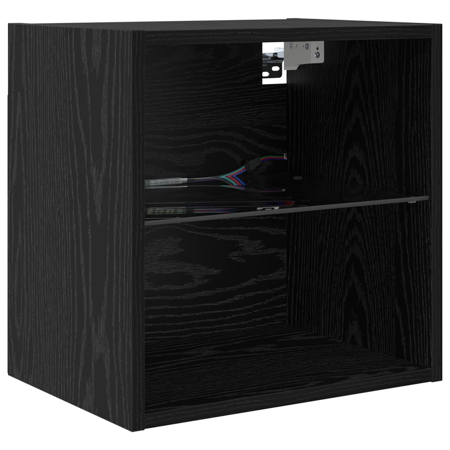 TV Wall Units with LED 5 pcs Black Oak Engineered Wood