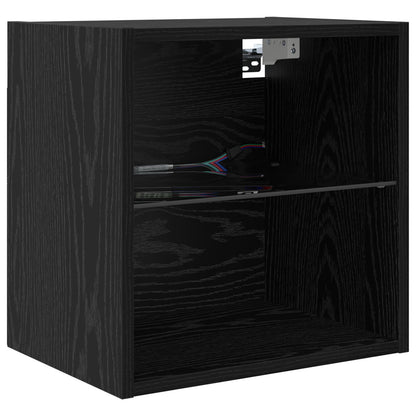 TV Wall Units with LED 5 pcs Black Oak Engineered Wood