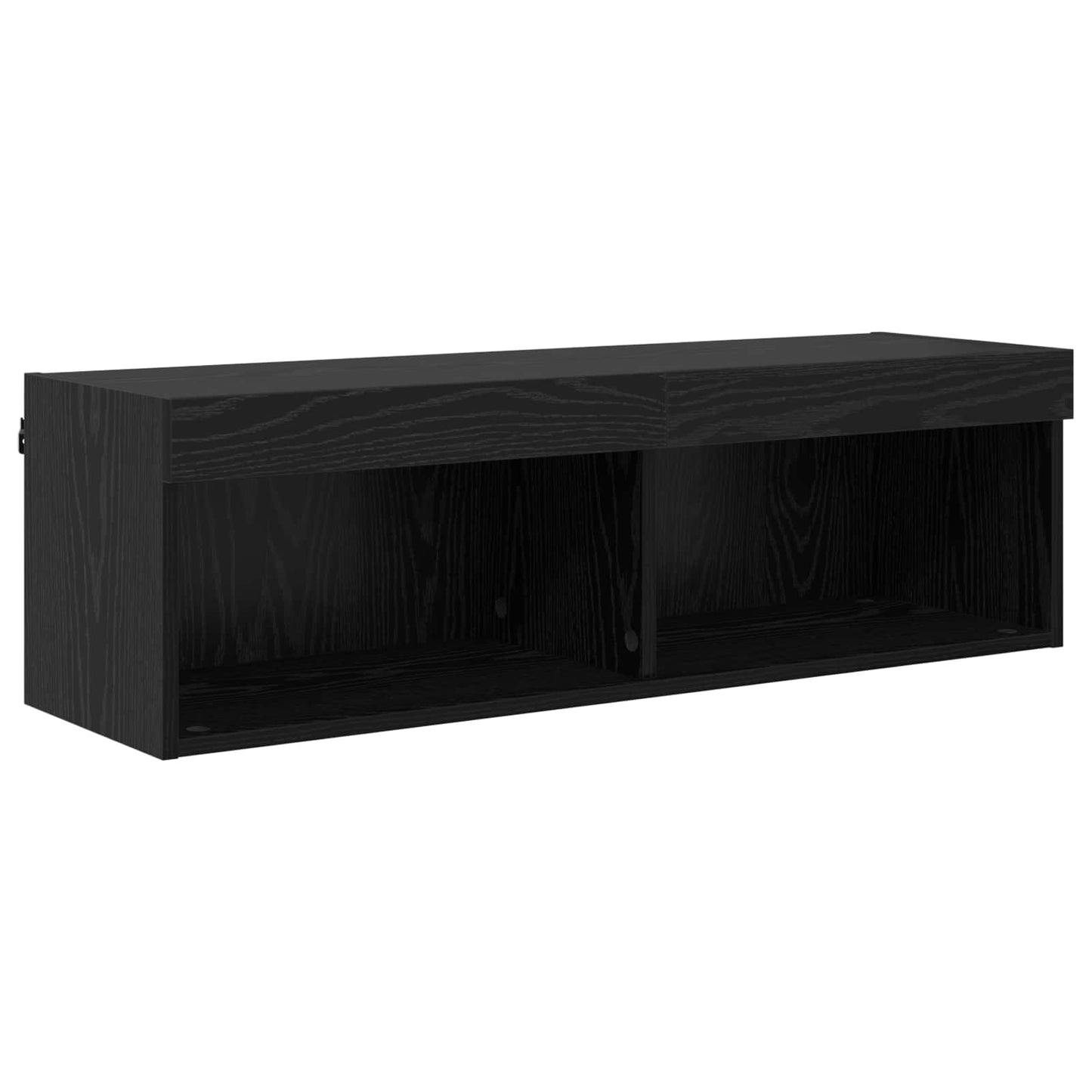 TV Wall Cabinet Set with LED 5 pcs Black Oak Engineered Wood