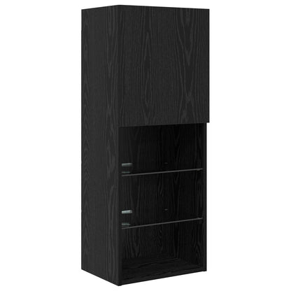 TV Wall Units with LED 5 pcs 40.5 x 30 x 102 cm Black Oak