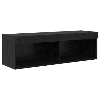 TV Wall Units with LED 5 pcs 40.5 x 30 x 102 cm Black Oak