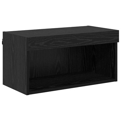 TV Wall Units with LED 6 pcs Black Oak Engineered Wood