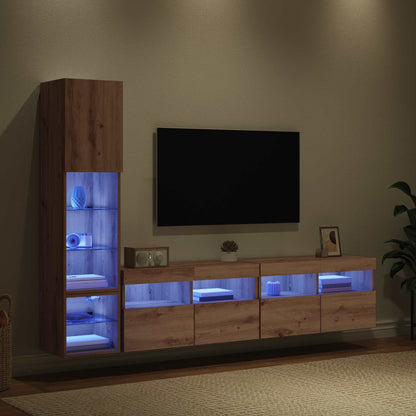 TV Wall Unit 4 pcs Artisan Oak Engineered Wood