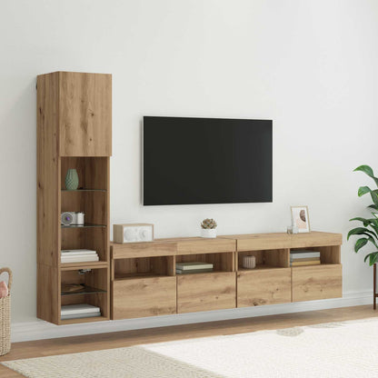 TV Wall Unit 4 pcs Artisan Oak Engineered Wood