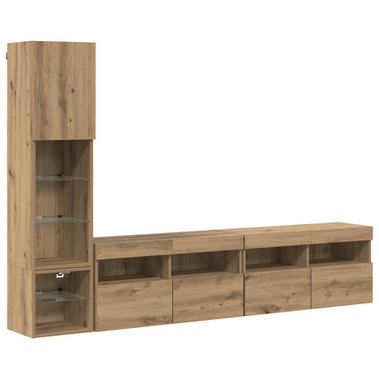 TV Wall Unit 4 pcs Artisan Oak Engineered Wood