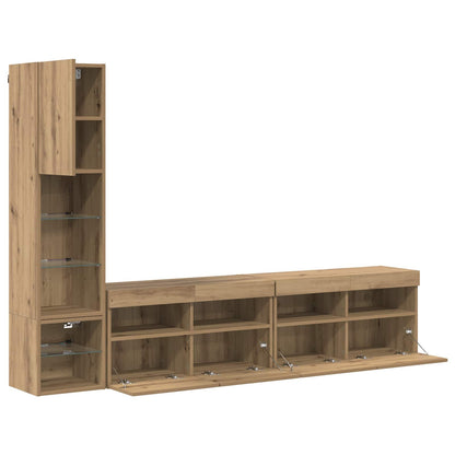 TV Wall Unit 4 pcs Artisan Oak Engineered Wood