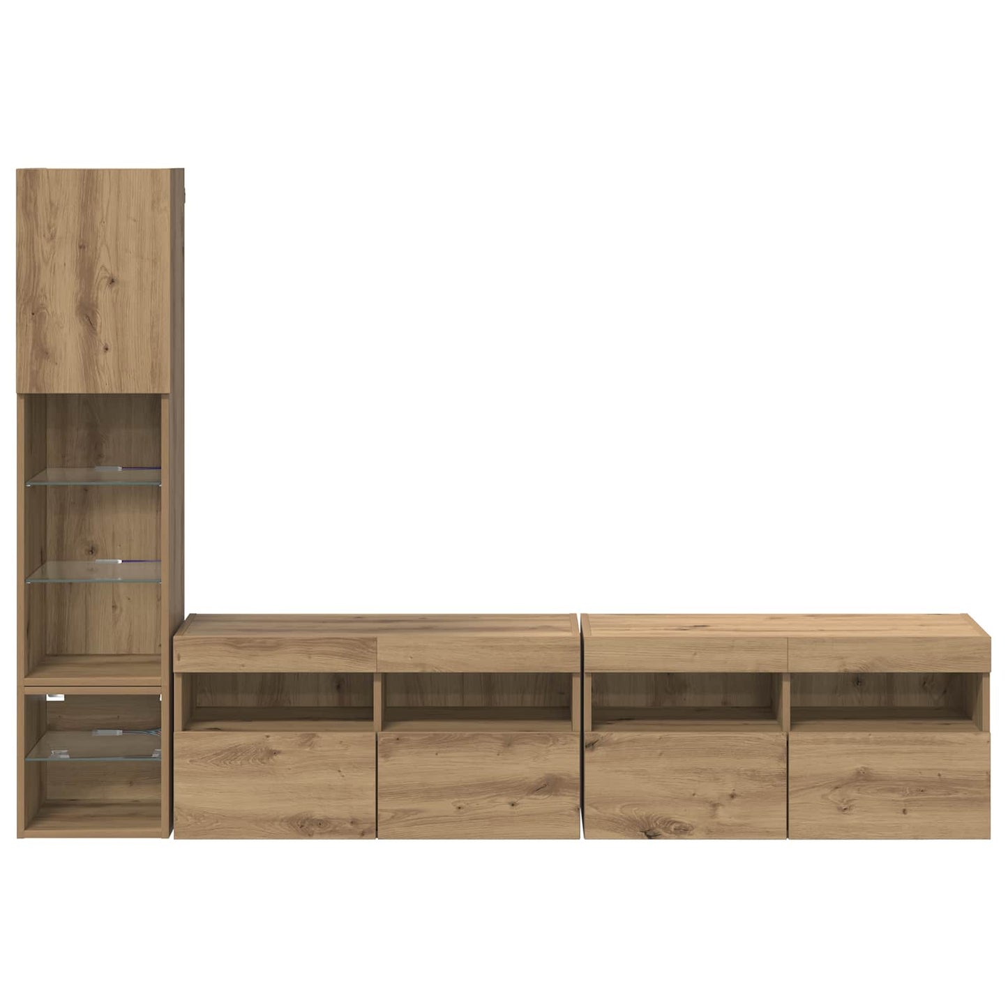 TV Wall Unit 4 pcs Artisan Oak Engineered Wood