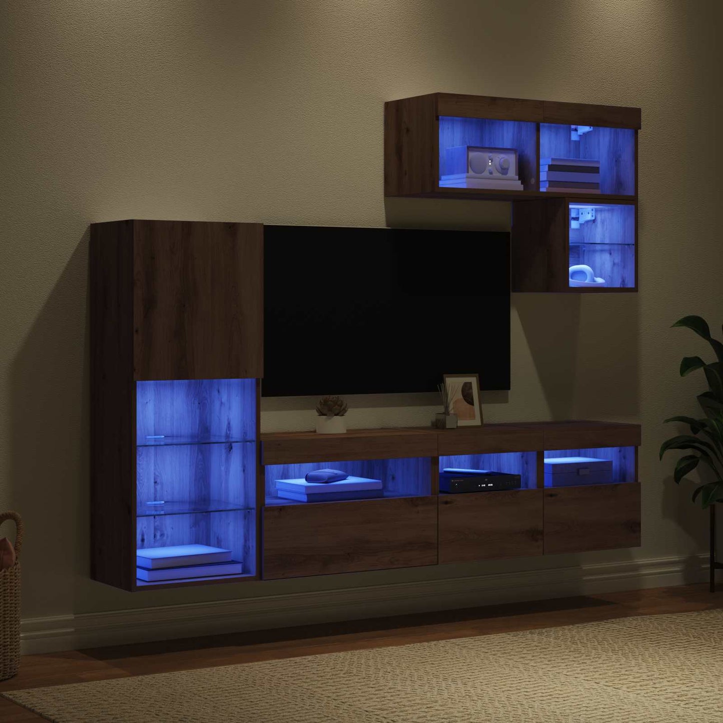 TV Wall Units 6 pcs Artisan Oak Engineered Wood
