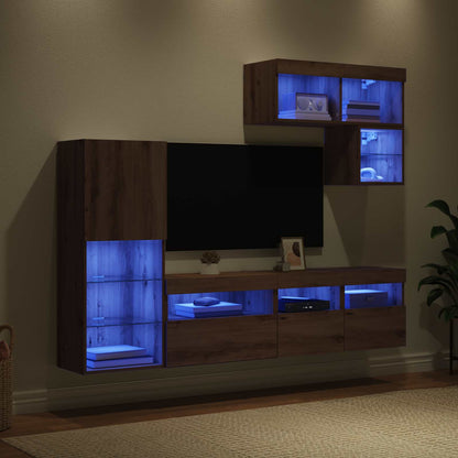 TV Wall Units 6 pcs Artisan Oak Engineered Wood
