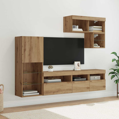 TV Wall Units 6 pcs Artisan Oak Engineered Wood