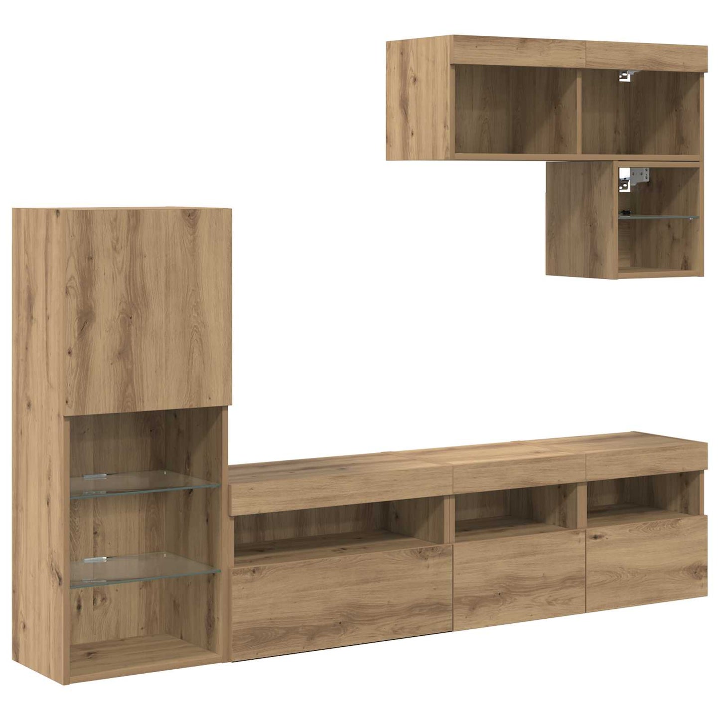 TV Wall Units 6 pcs Artisan Oak Engineered Wood