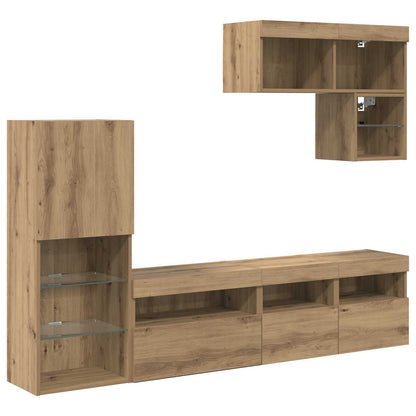 TV Wall Units 6 pcs Artisan Oak Engineered Wood