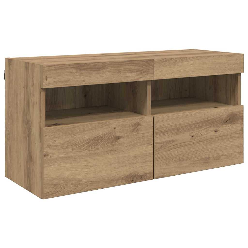TV Wall Units with LED 5 pcs Artisan Oak Engineered Wood