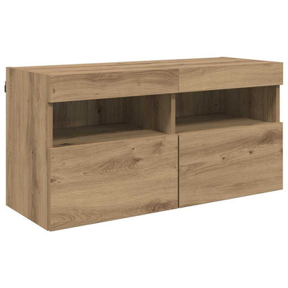 TV Wall Units with LED 5 pcs Artisan Oak Engineered Wood