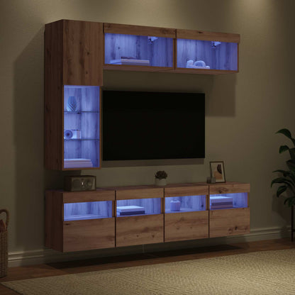 TV Cabinet 7 pcs Artisan Oak Engineered Wood