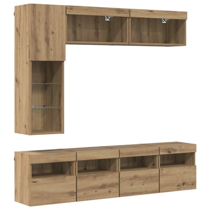 TV Cabinet 7 pcs Artisan Oak Engineered Wood