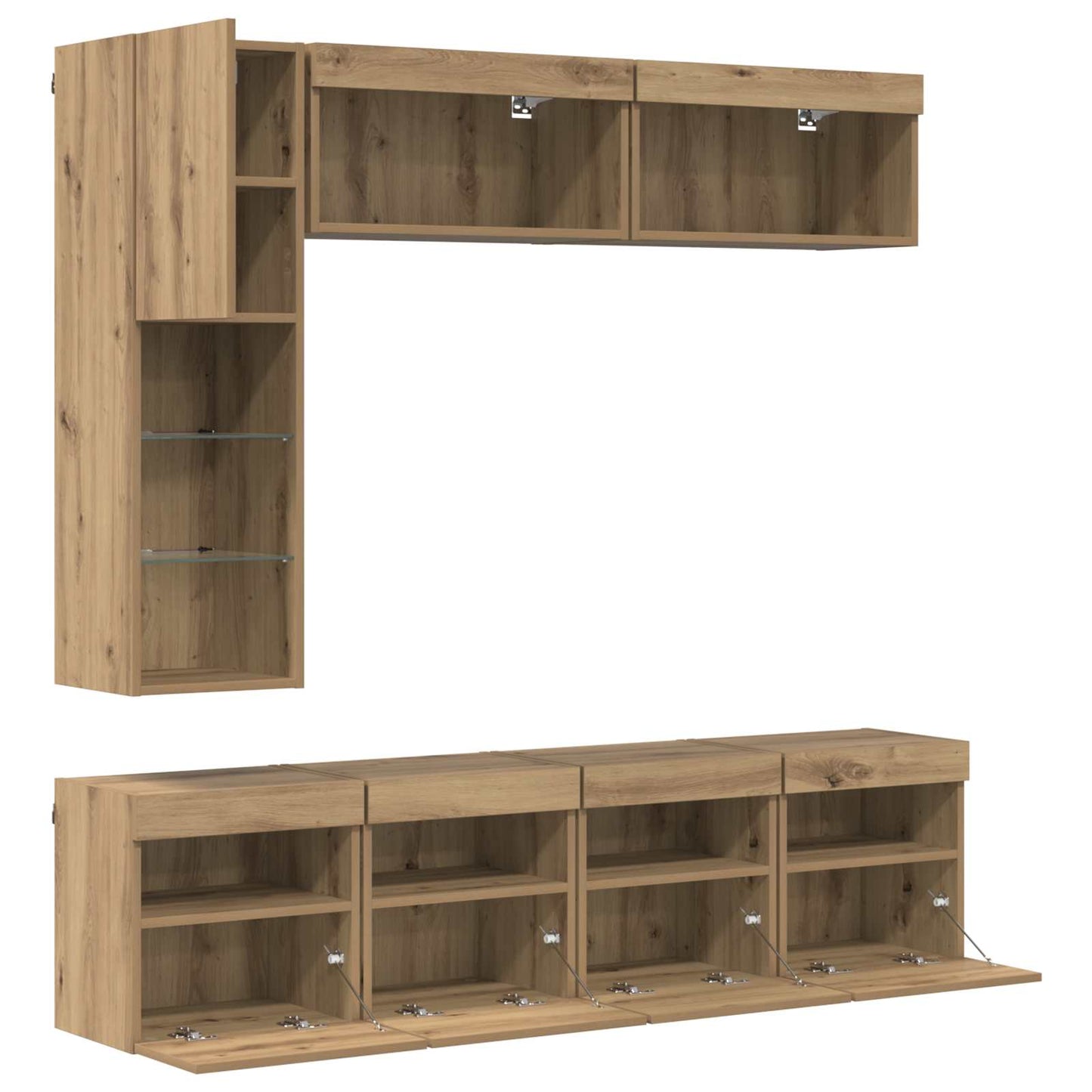 TV Cabinet 7 pcs Artisan Oak Engineered Wood