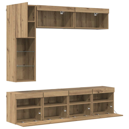 TV Cabinet 7 pcs Artisan Oak Engineered Wood