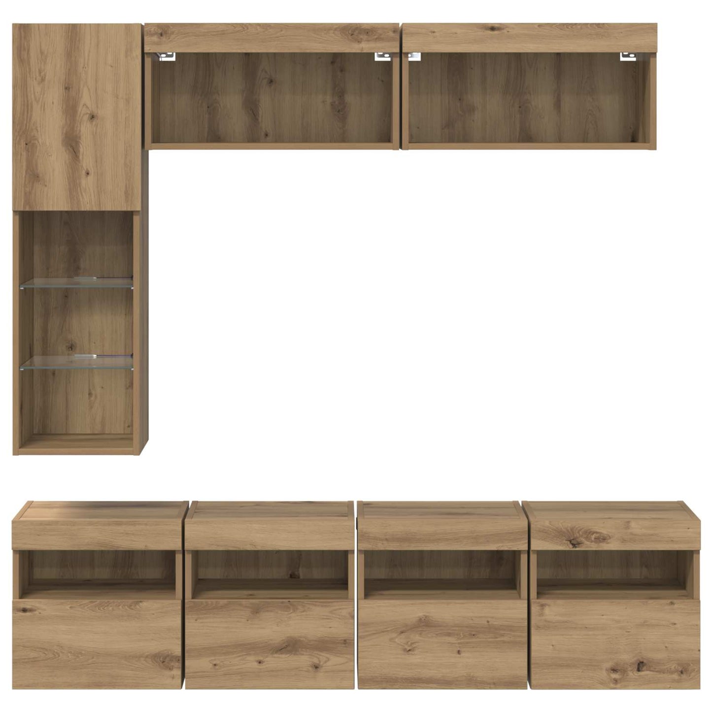 TV Cabinet 7 pcs Artisan Oak Engineered Wood