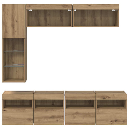 TV Cabinet 7 pcs Artisan Oak Engineered Wood